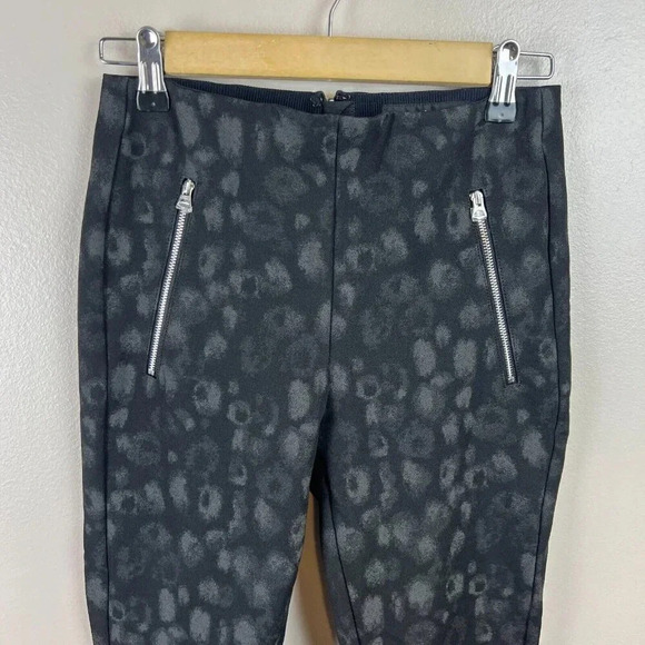 Rag & Bone Simone Pants Size 2 Leopard Print Ankle Cropped Mid Rise Black Work - Picture 7 of 13